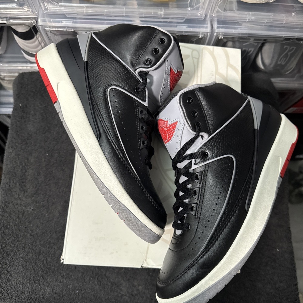 Nike Air Jordan 2 Retro Black Cement Men's Size 9 DR8884-001 Shoes w/ Box - Picture 3 of 9